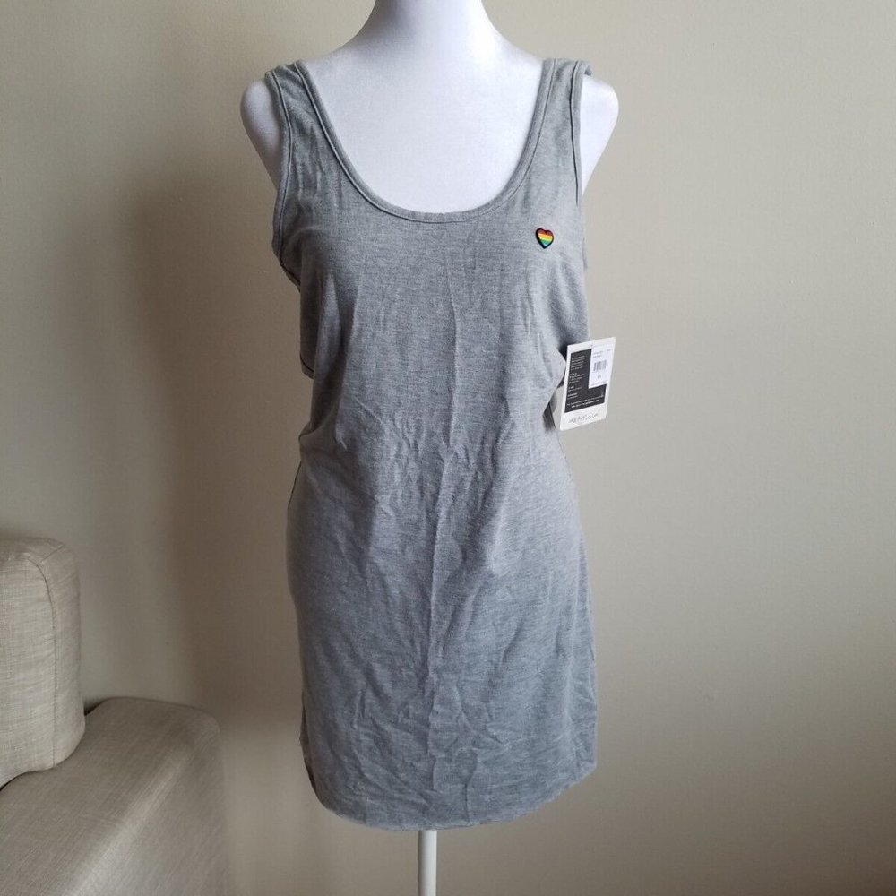NWT Spritual Gangster Women's Long Grey T-Shirt Top Dress Size XS
